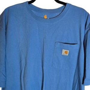 Carhartt‎ Men's 2XL Blue Pocket T Shirt Short Sleeve Original Fit Cotton Tee